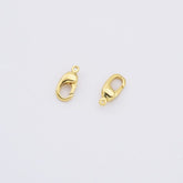 18K Gold Filled Gold and Silver Lobster Claw Clasp Closure Findings Supply for Necklace Bracelet Jewelry Making, 10x4mm, CL606