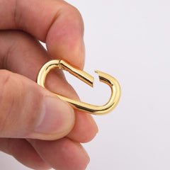 18K Gold Filled Dainty Oval Spring Gate Clasp, Oval Push Clasp Multi Charm Holder for Jewelry Making Supply, CL607