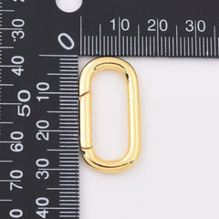 18K Gold Filled Dainty Oval Spring Gate Clasp, Oval Push Clasp Multi Charm Holder for Jewelry Making Supply, CL607