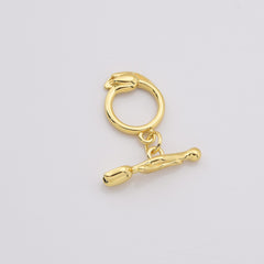 18K Gold Filled Rose Flower OT Toggle Clasps Closure Findings, Fancy Design OT Clasp for Necklace Bracelet DIY Jewelry Making Supply, CL608