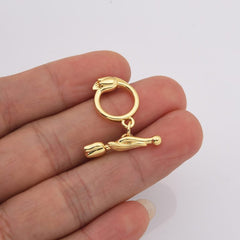 18K Gold Filled Rose Flower OT Toggle Clasps Closure Findings, Fancy Design OT Clasp for Necklace Bracelet DIY Jewelry Making Supply, CL608
