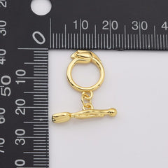 18K Gold Filled Rose Flower OT Toggle Clasps Closure Findings, Fancy Design OT Clasp for Necklace Bracelet DIY Jewelry Making Supply, CL608