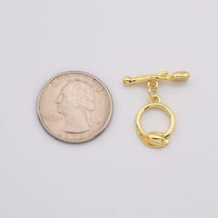 18K Gold Filled Rose Flower OT Toggle Clasps Closure Findings, Fancy Design OT Clasp for Necklace Bracelet DIY Jewelry Making Supply, CL608