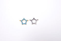 14K Gold Filled Micro Pave CZ Star Connector, Pave Star, Star Stud Earrings, Star studs, Diamond Star, Pave Finding, 13x10mm, CN062