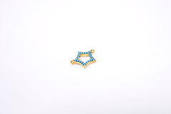 14K Gold Filled Micro Pave CZ Star Connector, Pave Star, Star Stud Earrings, Star studs, Diamond Star, Pave Finding, 13x10mm, CN062