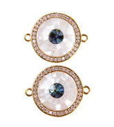 22K Gold Filled Evil eye protection, evil eye hamsa, Lucky eye, eye charm necklace, evil eye pendant, blue eye, 22X17MM, CN077