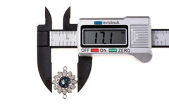 Rose Gold Connector, Rose Connector, Aquamarine Pendant, Floral Shape, Blue Opal Pendant, Freeform Pendant, Three Flower, Clover Pendant 22X17MM, CN080