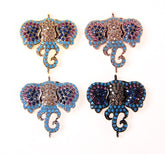 22K Gold Filled CZ Micro Pave Elephant Head Connector Elephant Necklace Jewelry Wholesale Elephant Head Cubic Zirconia 20x20mm CN106