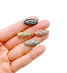 18K Gold Filled Oval CZ Micro Pave Connector, Oval Connector, Oval Pave Connectors, Connector Charm, Cubic Zirconia, Connector.21x9mm, CN127