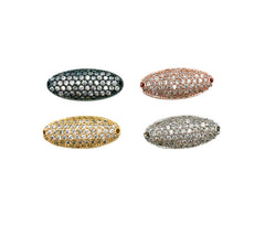 18K Gold Filled Oval CZ Micro Pave Connector, Oval Connector, Oval Pave Connectors, Connector Charm, Cubic Zirconia, Connector.21x9mm, CN127