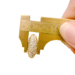 18K Gold Filled Oval CZ Micro Pave Connector, Oval Connector, Oval Pave Connectors, Connector Charm, Cubic Zirconia, Connector.21x9mm, CN127