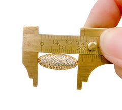 18K Gold Filled Oval CZ Micro Pave Connector, Oval Connector, Oval Pave Connectors, Connector Charm, Cubic Zirconia, Connector.21x9mm, CN127