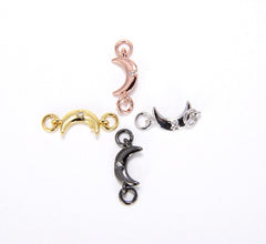 14K Gold Filled Crescent Moon Connector, CZ Micro Pave Crescent Moon Connector, Gold Crescent, CZ Moon Charm, Jewelry Making, 16x6mm, CN158