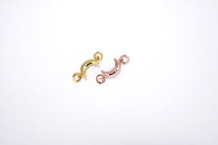 14K Gold Filled Crescent Moon Connector, CZ Micro Pave Crescent Moon Connector, Gold Crescent, CZ Moon Charm, Jewelry Making, 16x6mm, CN158