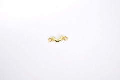 14K Gold Filled Crescent Moon Connector, CZ Micro Pave Crescent Moon Connector, Gold Crescent, CZ Moon Charm, Jewelry Making, 16x6mm, CN158