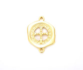 18K Gold Filled Brush Gold Crucifix Connector, Gold Cross Necklace, Crucifix Cross Pendant for Necklace Bracelet Jewelry, 35x26mm, CN228