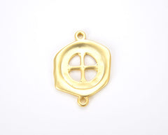 18K Gold Filled Brush Gold Crucifix Connector, Gold Cross Necklace, Crucifix Cross Pendant for Necklace Bracelet Jewelry, 35x26mm, CN228