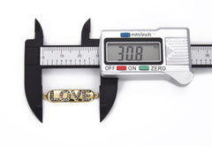 14K Gold Filled Love Connector CZ Micro Pave, Cubic Zirconia I Love You Necklace, Charm Connector, Pave Love Word Charm, 31x7mm, CN233