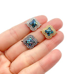 18K Gold Filled Abalone Shell Clover Connectors, Lucky Charm Connector, Cubic Clover Jewelry Craft Supply Link Connector Shamrock Bracelet, CN279