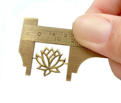 14K Gold Filled Lotus Flower Charm, Lotus Flower Cubic Zirconia Pendant, Gold/Silver/Rose Gold/Black, Yoga Charm Findings, 19x16mm, CN283