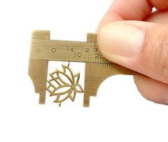 14K Gold Filled Lotus Flower Charm, Lotus Flower Cubic Zirconia Pendant, Gold/Silver/Rose Gold/Black, Yoga Charm Findings, 19x16mm, CN283