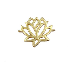 14K Gold Filled Lotus Flower Charm, Lotus Flower Cubic Zirconia Pendant, Gold/Silver/Rose Gold/Black, Yoga Charm Findings, 19x16mm, CN283