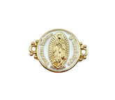18K Gold Filled Our Lady of Guadalupe Enamel Connector, Virgin Mary Connector, Charm Connector, Gold Connectors, 22x16mm, CN286
