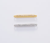 24K Gold Filled Minimalist Rectangular Bar Connector Micro Pave CZ DIY Charm Necklace Bracelet Findings for Jewelry Making, 20x2mm, CN361