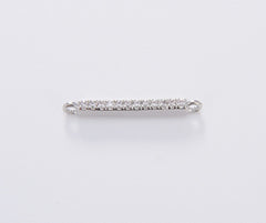 24K Gold Filled Minimalist Rectangular Bar Connector Micro Pave CZ DIY Charm Necklace Bracelet Findings for Jewelry Making, 20x2mm, CN361