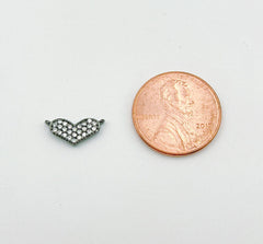 18K Gold Filled Dainty Heart Charm Connector, Micro Pave Connector Link, Cubic Zirconia Charm Connector for Jewelry Making, CN376