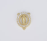 18K Gold Filled Virgin Mary Miraculous Medal Rosary Centerpiece, CN403