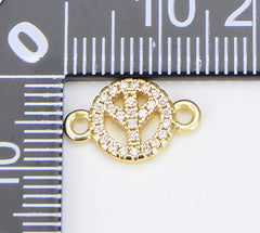 18K Gold Filled Peace Sign Charm, CN408