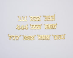 18K Gold Filled Angel Number Charm Connector Lucky Number for Necklace Bracelet Component, CN435
