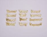 18K Gold Filled Old English Font Astrology Zodiac Charms Connector for Necklace Bracelet Link, Personalized Jewelry Wholesale, CN439