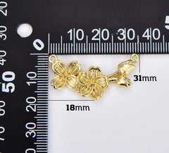 14K Gold Filled Lotus Flower Charm Connector, Flower Link Connector, Floral Charm Connector for Necklace Bracelet Jewelry Making Supply, CN468