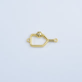 18K Gold Filled Dainty Pickleball Racket Charm Connector, Racket Pendant CZ Micro Pave for Necklace Bracelet Jewelry Making Component, CN480