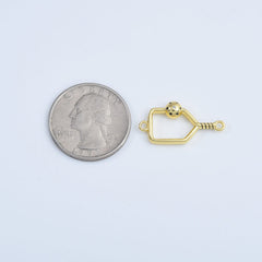 18K Gold Filled Dainty Pickleball Racket Charm Connector, Racket Pendant CZ Micro Pave for Necklace Bracelet Jewelry Making Component, CN480