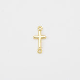 18K Gold Filled Dainty Cross Charm Connector, Cross Religious Link Connector for DIY Bracelet Necklace Jewelry Making Supply, CN487