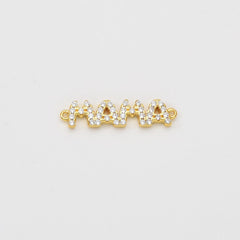 18K Gold Filled Mama Word Charm Connector, Mama Link Connector for Bracelet Necklace Bracelet Making, Mother’s Day Birthday Gift Idea, CN488