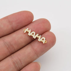 18K Gold Filled Mama Word Charm Connector, Mama Link Connector for Bracelet Necklace Bracelet Making, Mother’s Day Birthday Gift Idea, CN488