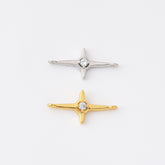 18K Gold Filled Micro Pave CZ North Star Charm Connector, Star Link Connector For Bracelet DIY Jewelry Making, 18x9mm, CN490