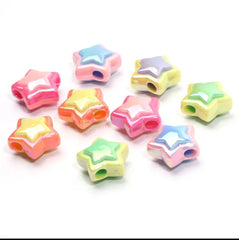 18K Gold Filled Star Beads UV Pentagram Acrylic Beads for Jewelry Making DIY Bracelet Phone Chain Keychain Handmade Accessories, COBD202