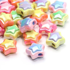 18K Gold Filled Star Beads UV Pentagram Acrylic Beads for Jewelry Making DIY Bracelet Phone Chain Keychain Handmade Accessories, COBD202