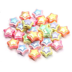 18K Gold Filled Star Beads UV Pentagram Acrylic Beads for Jewelry Making DIY Bracelet Phone Chain Keychain Handmade Accessories, COBD202