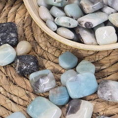 Amazonite Tumbled Crystal Bead, Healing Stones, Crystals for Anxiety, Heart and Throat Chakra, Stone for Meditation, COBD204