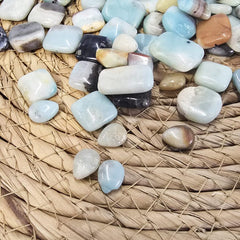 Amazonite Tumbled Crystal Bead, Healing Stones, Crystals for Anxiety, Heart and Throat Chakra, Stone for Meditation, COBD204