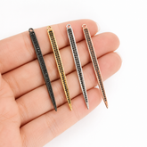 Gold Filled CZ Spike Bar Charm, Gold Pave Bar Pendant for Necklace Bracelet Earring DIY Jewelry Making, Gift for Her, CP001