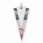 CZ Arrowhead Charm Pendant, Spike Drop Pendant, Colorful CZ Jewelry for Necklace Bracelet DIY Making Supplies, Gift for Her, CP005