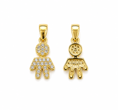 Gold Filled Boy and Girl Couple Charm Pendant, CZ Pave Couple Charms for Necklace Bracelet DIY Jewelry Supplies Romantic Gift, CP040