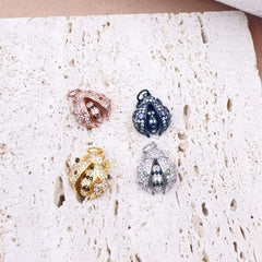 18K Gold Filled Ladybug Charm, CZ Micro Pave Ladybug Pendant, Rose Gold/Gold/Black Lady bug Beetle, Bug, Insect Charm, 12x19mm, CP044